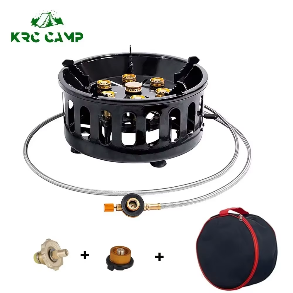 Outdoor Gas Camping Oven - 19800W 7-Core Camping Stove High-Power Gase