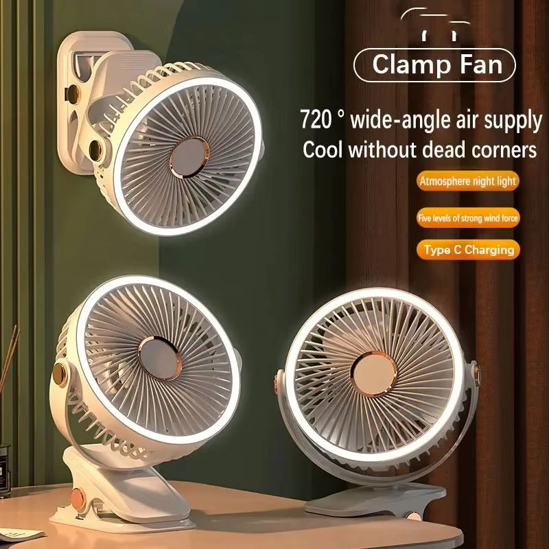 Outdoor Camping Misting Fan - Camping Fan Rechargeable Desktop Portable Air