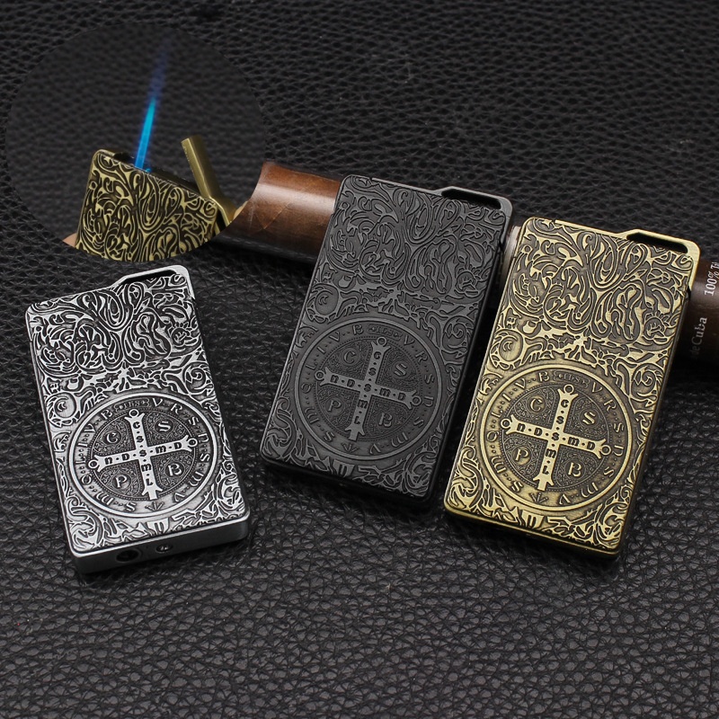Outdoor Windproof Lighter - Metal Relief Windproof Inflatable Lighter Constantine
