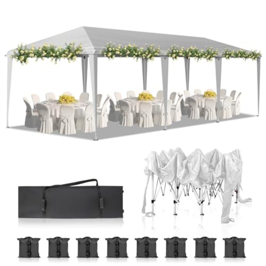 Outdoor Camping Canopy - 10x30 Pop Up Canopy Tent for