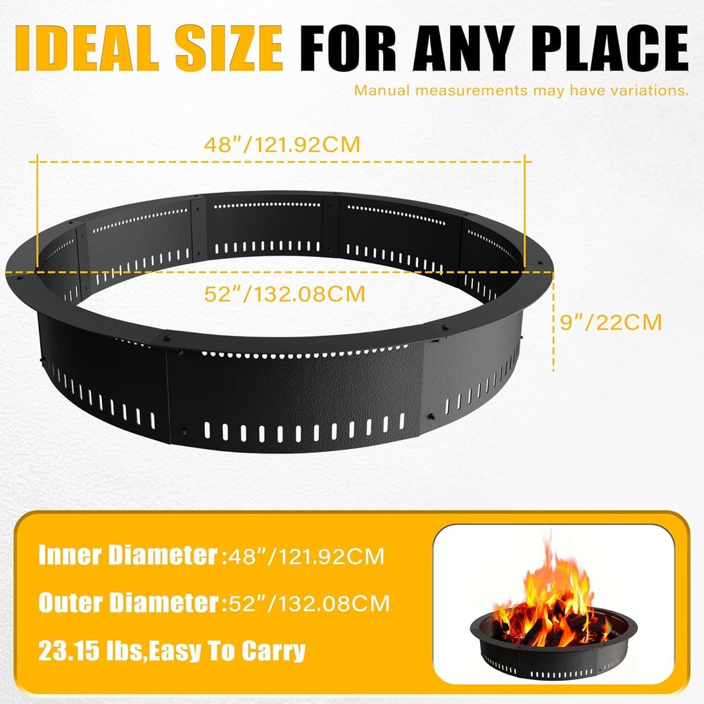 48-Inch Outdoor Fire Pit Liner - Outdoor Camping Fire Pit recensie en prijs