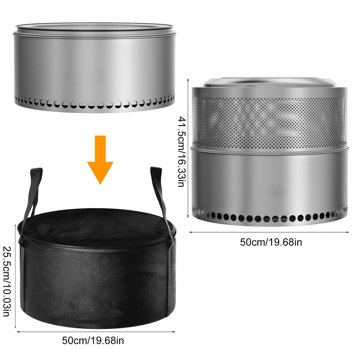50 CM Smokeless Camping Fire P - Outdoor Camping Fire Pit recensie en prijs