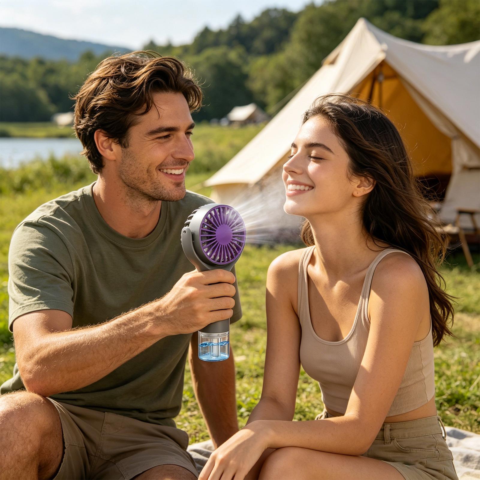 Portable Fan with Mist USB Cha - Outdoor Camping Misting Fan recensie en prijs