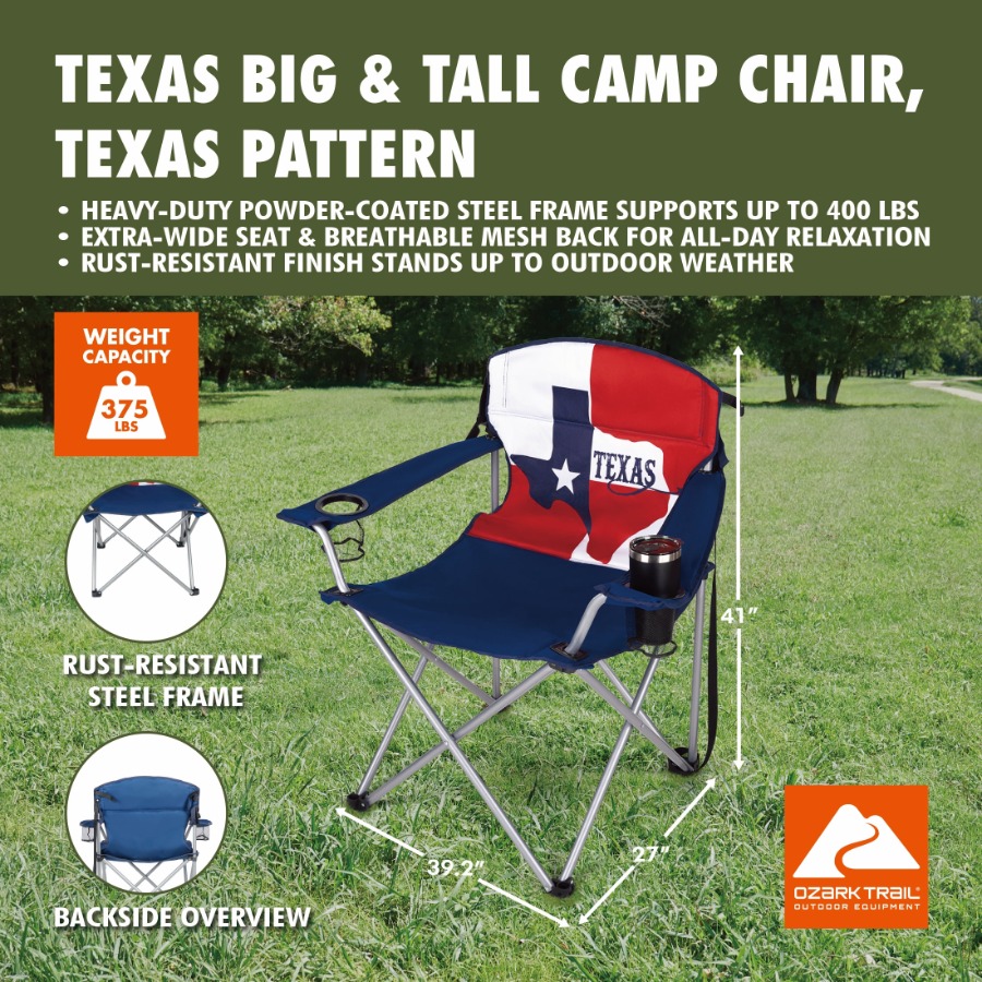 Texas Big Tall Camp Chair with - Outdoor Camping In Texas recensie en prijs