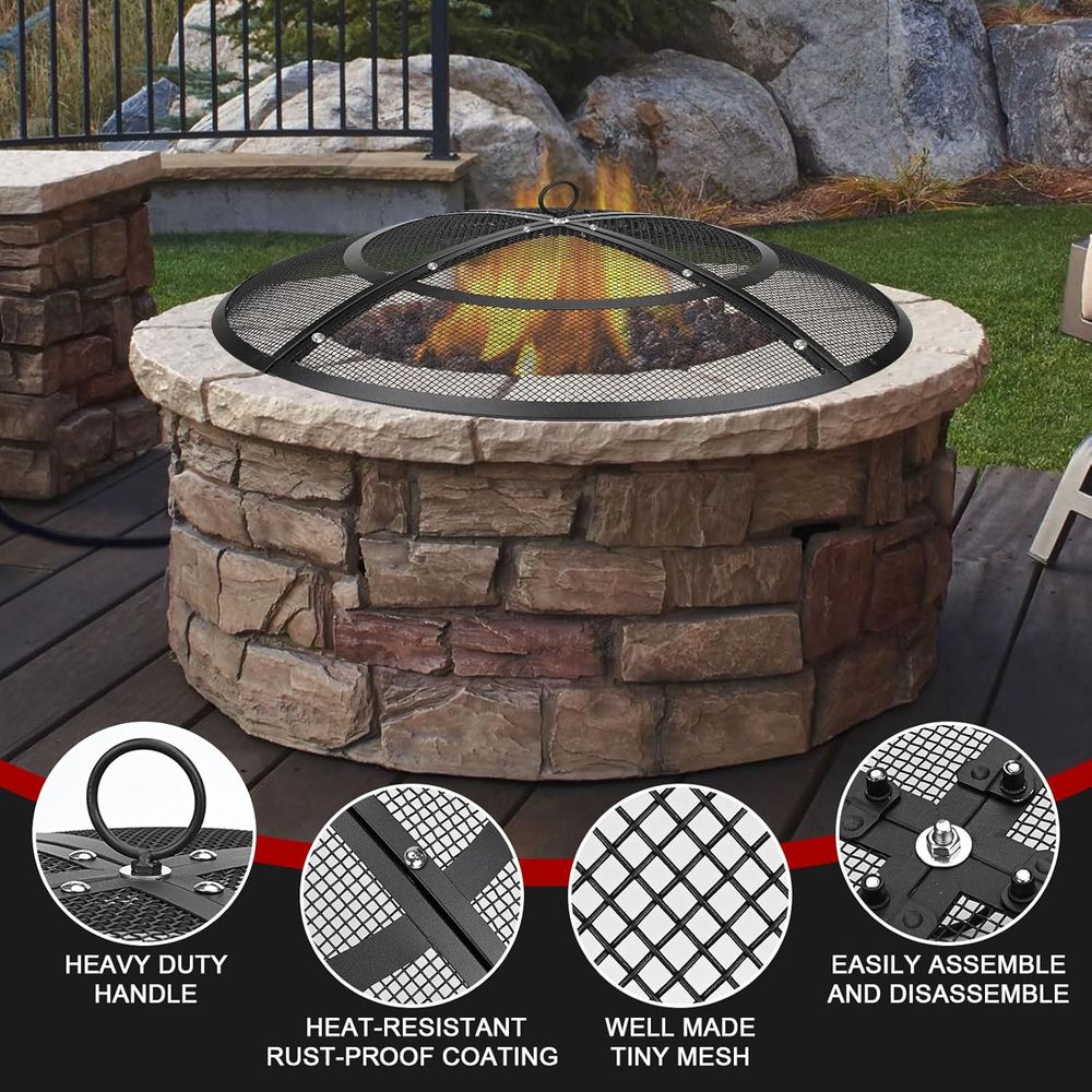 36 Inch Round Mesh Fire Pit Sc - Outdoor Camping Fire Pit recensie en prijs
