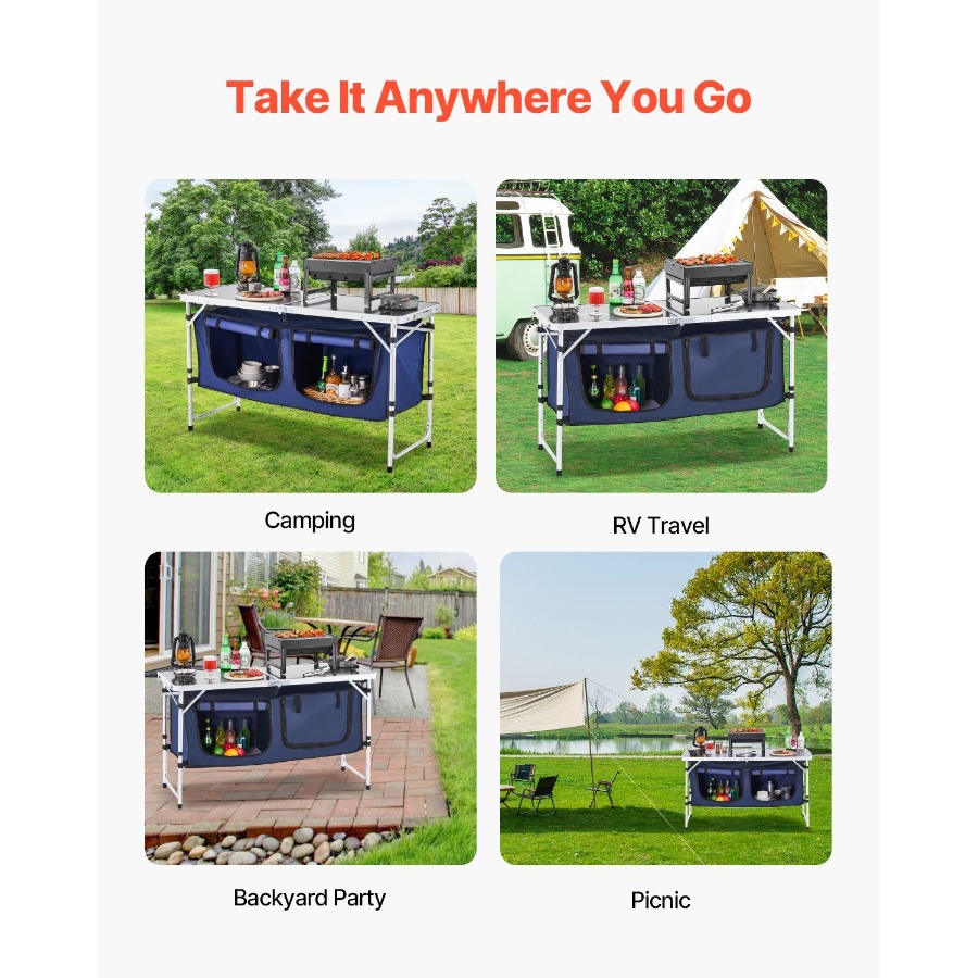 Camping Kitchen Table, Aluminu - Outdoor Camping Cooking Table recensie en prijs