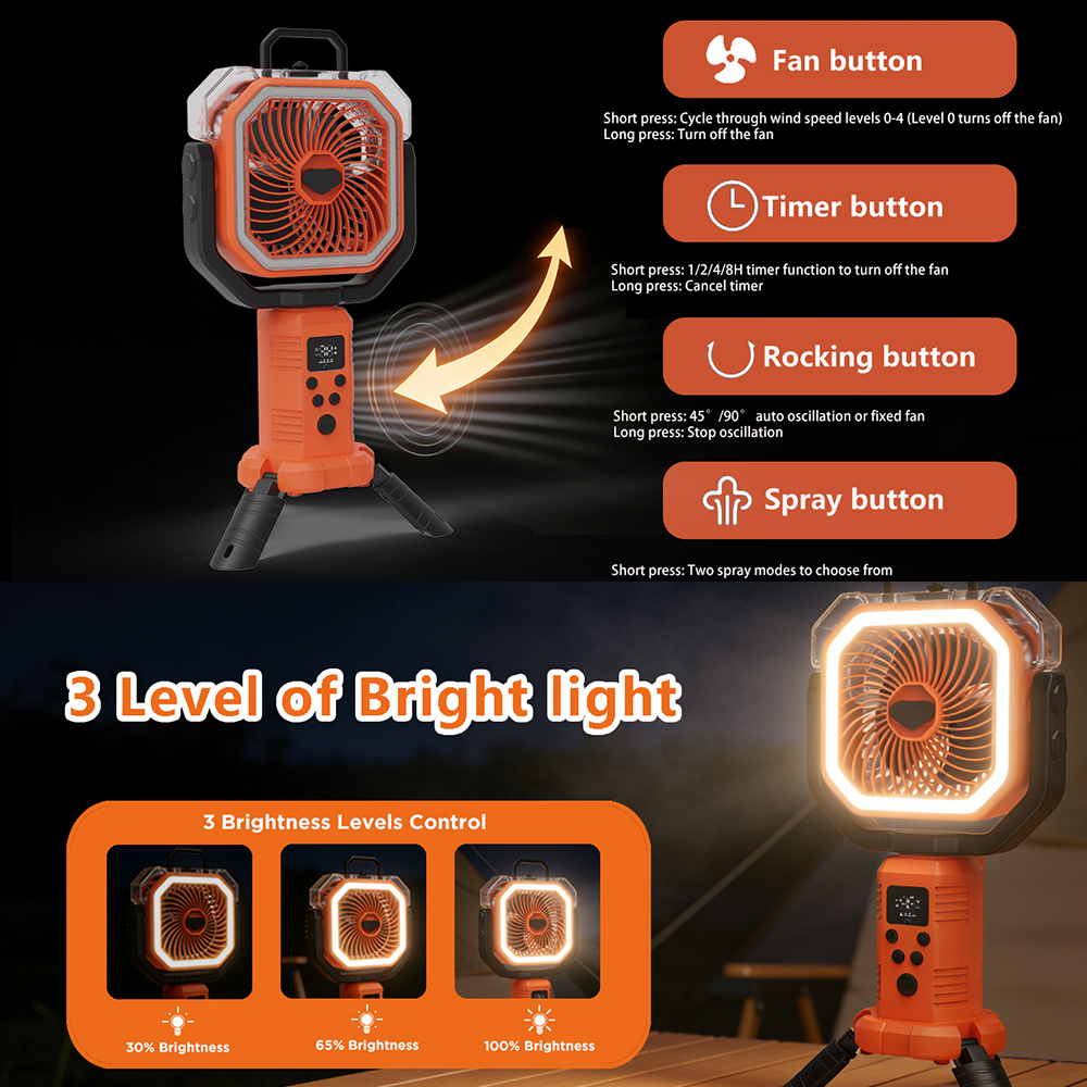 30000mAh Cooling Floor Fan wit - Outdoor Camping Misting Fan recensie en prijs