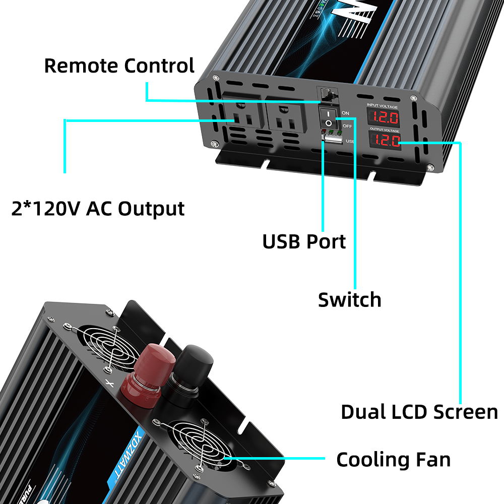 DC 12V 24V AC 120V 5000W Outpu - Outdoor Camping Usa recensie en prijs