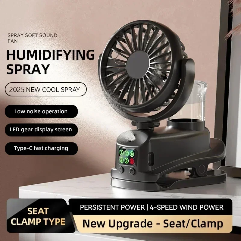 2026 Portable Clip Fan Recharg - Outdoor Camping Misting Fan recensie en prijs
