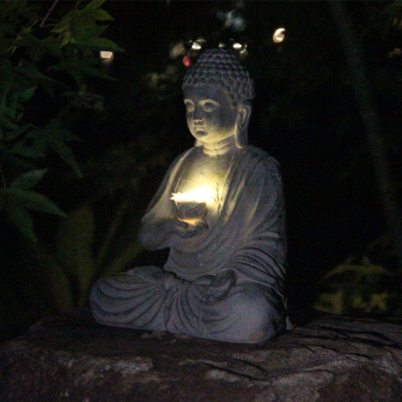 Resin Solar Buddha Statue Scul - Outdoor Camping Japan recensie en prijs