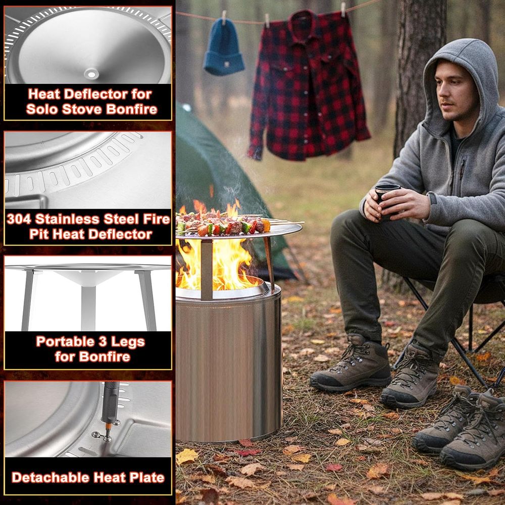 Portable 3-Leg Stainless Steel - Outdoor Camping Fire Pit recensie en prijs