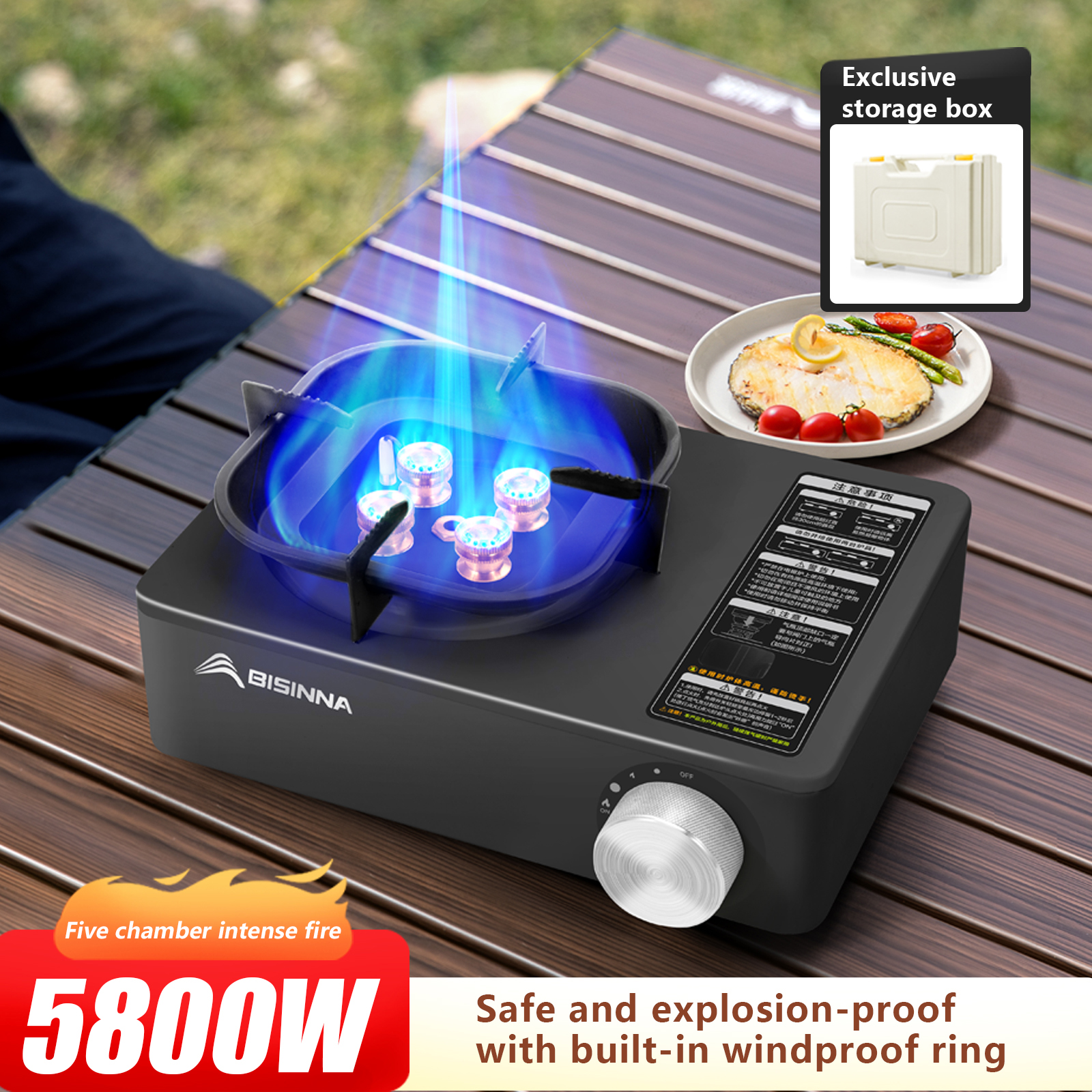 BISINNA Camping Gas Stove 5800 - Outdoor Gas Camping Oven recensie en prijs