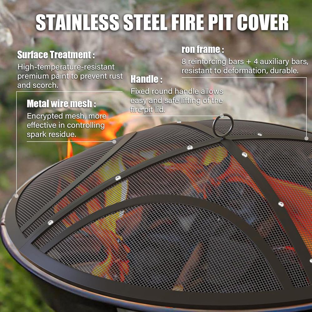 40 Outdoor Fire Pit Mesh Cover - Outdoor Camping Fire Pit recensie en prijs