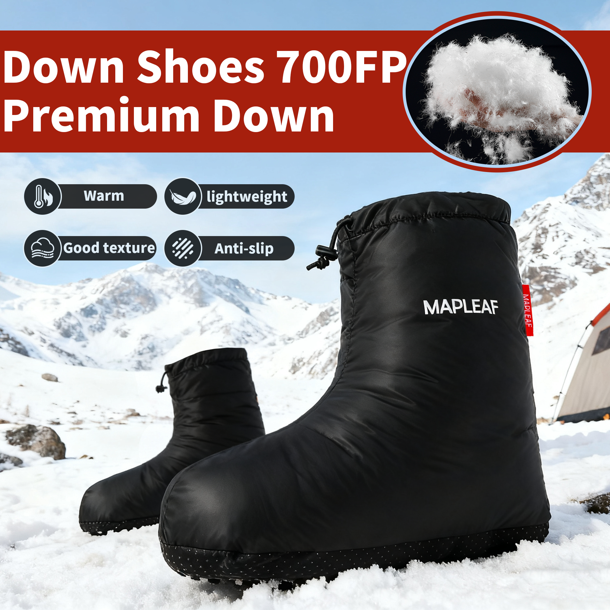 MAPLEAF Down Booties Winter Wa - Outdoor Camping Slippers recensie en prijs