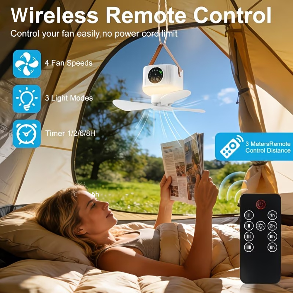 Portable Ceiling Fan with Ligh - Outdoor Camping Misting Fan recensie en prijs
