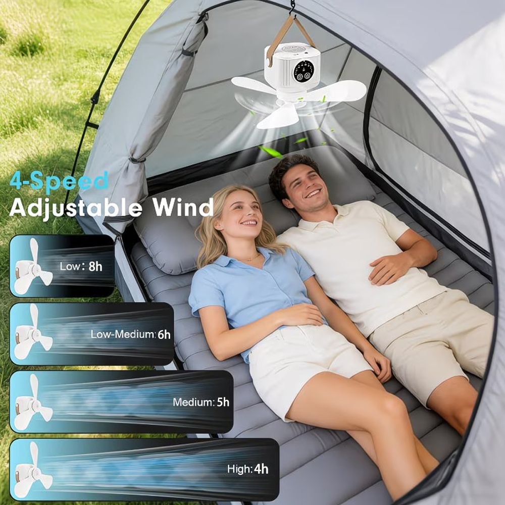 Portable Ceiling Fan with Ligh - Outdoor Camping Misting Fan recensie en prijs