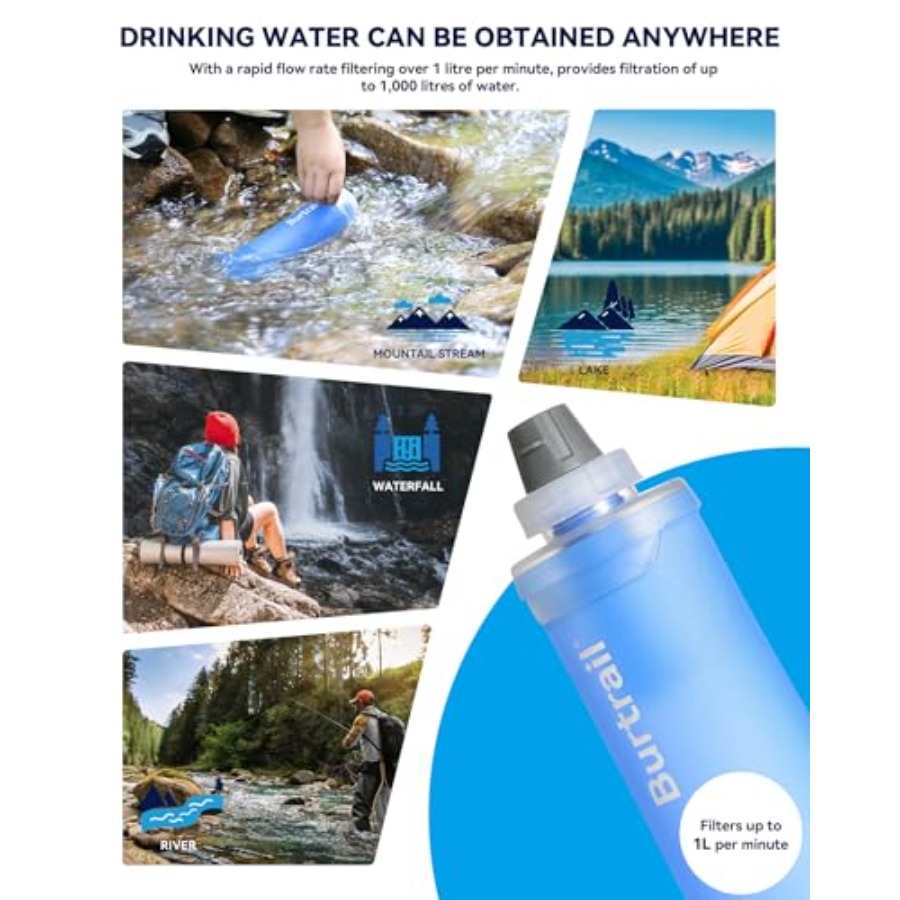 Outdoor Water Filter Bottle BP - Collapsible Water Bottle recensie en prijs