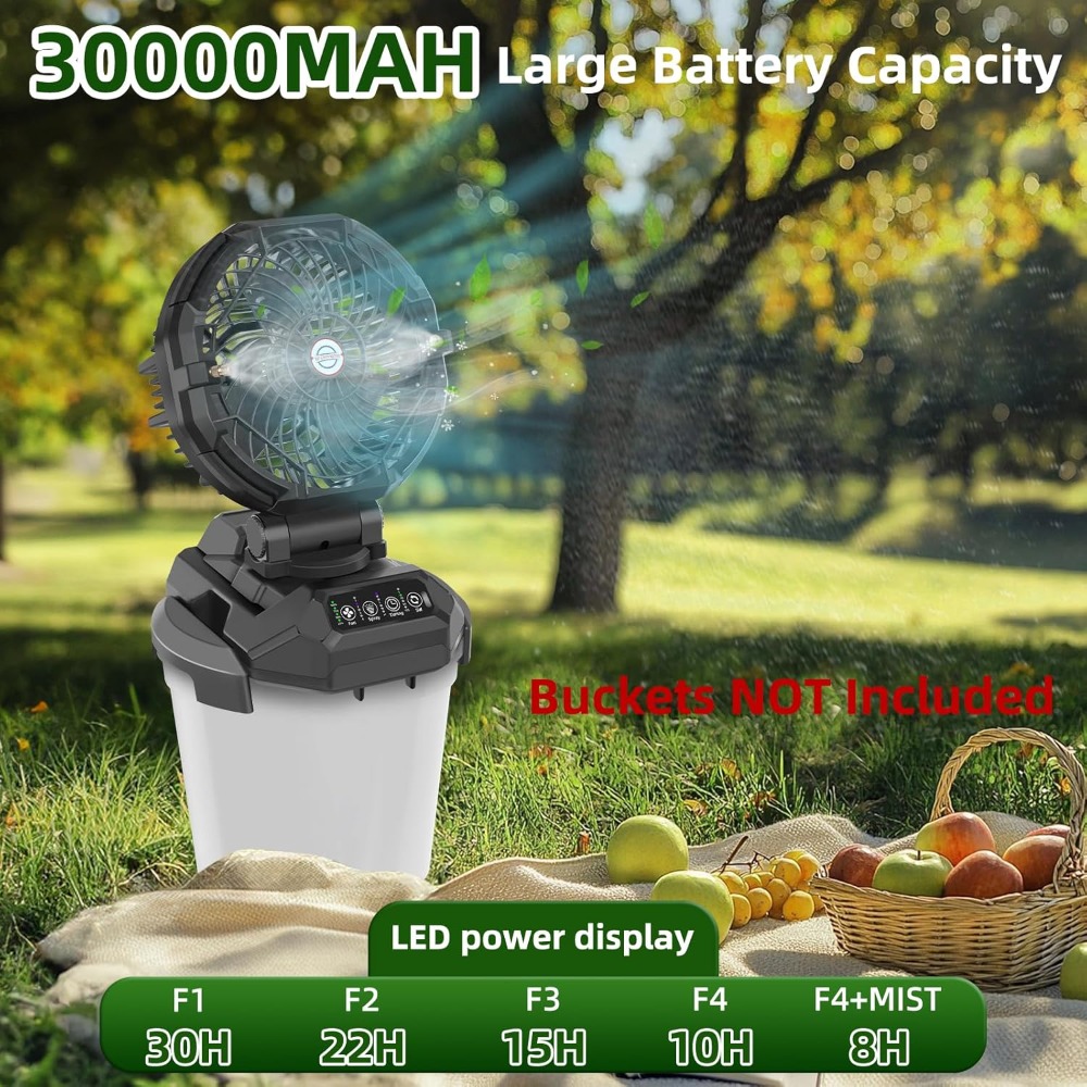 30,000mAh Portable Misting Fan - Outdoor Camping Misting Fan recensie en prijs