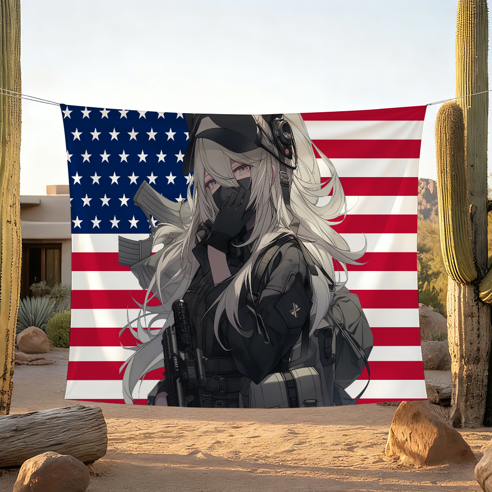 Anime Morale Girl USA flag For - Outdoor Camping Usa recensie en prijs