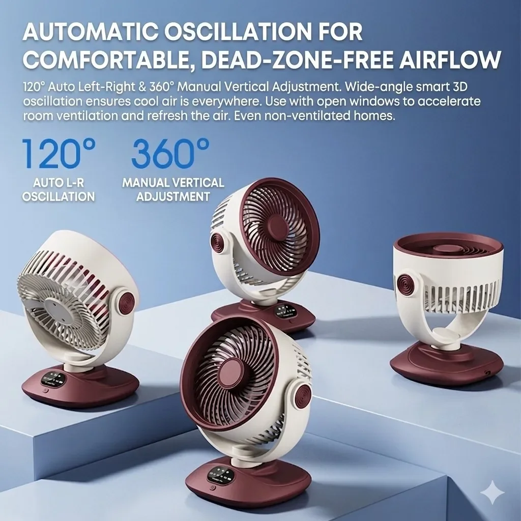 Desktop Fan Rechargeable Turbo - Outdoor Camping Misting Fan recensie en prijs